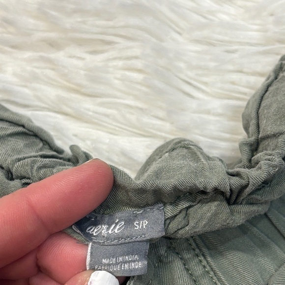 Aerie Paperbag Camp Shorts Green - Picture 3 of 4